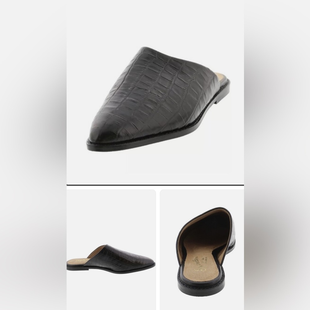 Seychelles Black Crocodile Pattern Mules